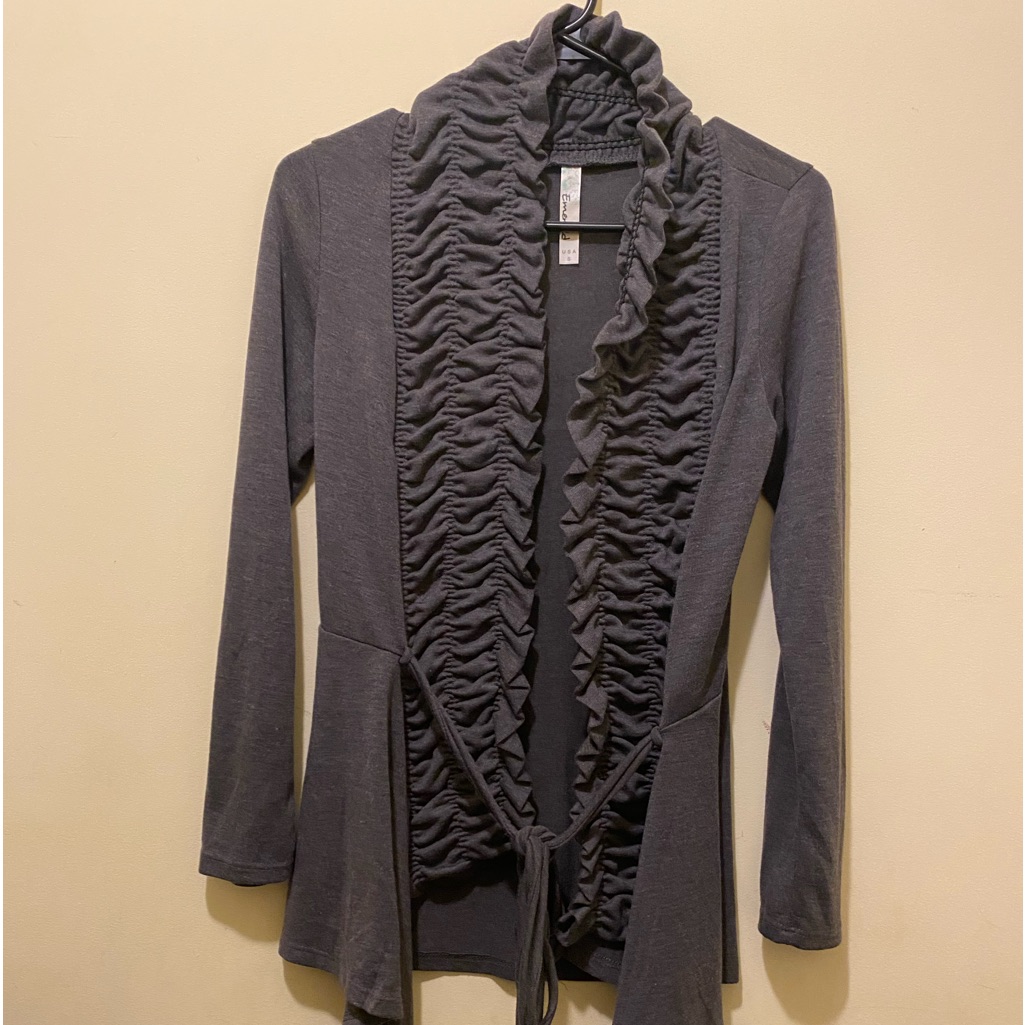 Ladies Ruffled Cardigan. Brand:Emerald